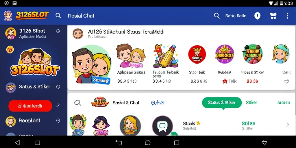 Tampilan antarmuka 3126SLOT yang menarik untuk Status & Stiker.
