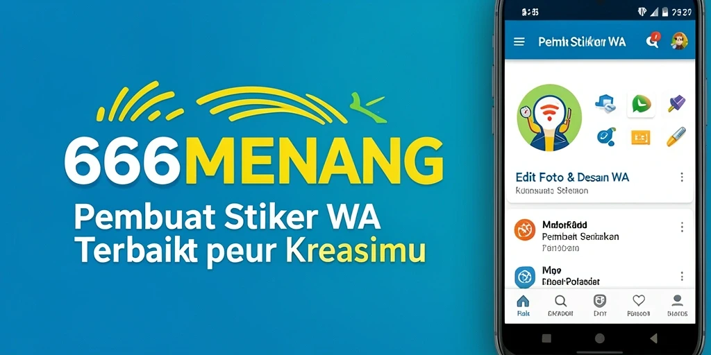 Screenshot antarmuka pengguna 666MENANG yang menunjukkan fitur pembuatan stiker.
