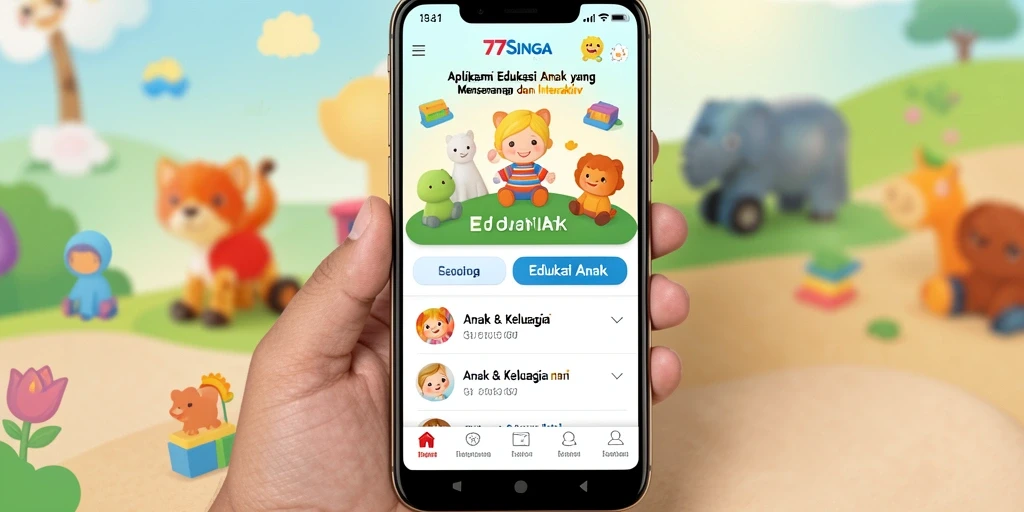 Tampilan antarmuka aplikasi 77SINGA yang interaktif dan edukatif.