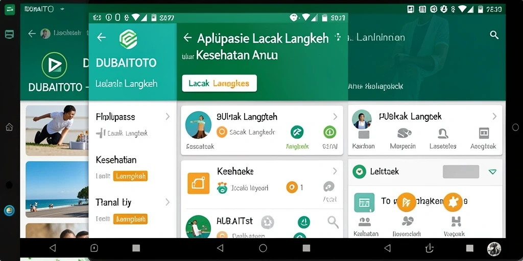 Tampilan antarmuka DUBAITOTO yang menampilkan pelacakan langkah.