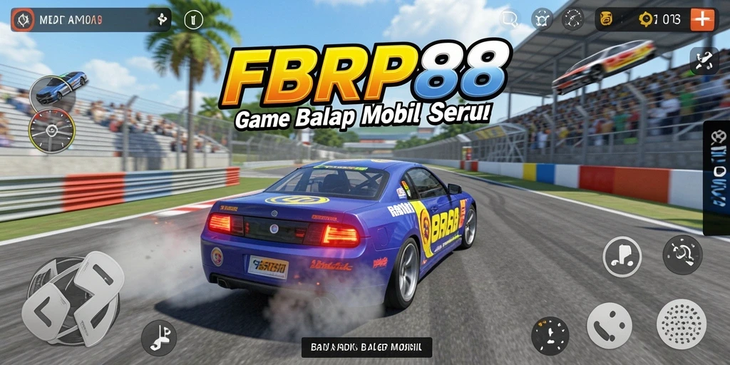 Antarmuka game Balap Mobil FBRP88 yang modern dan intuitif.