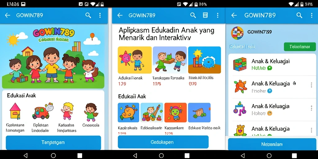 Tampilan antarmuka aplikasi GOWIN789 yang menarik dan edukatif.
