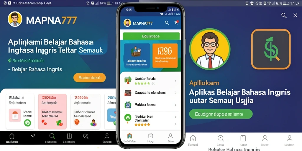 Tampilan antarmuka yang intuitif untuk belajar Bahasa Inggris.