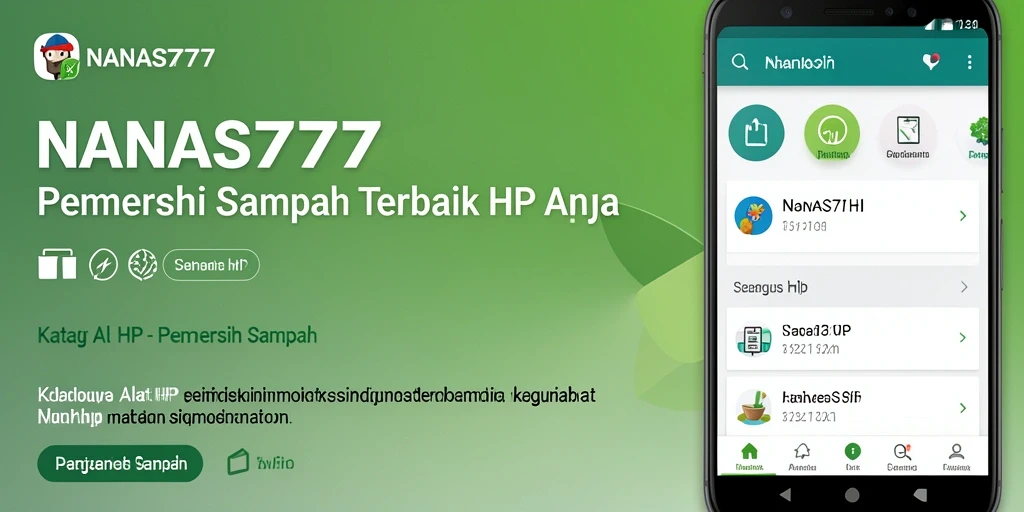 Antarmuka sederhana NANAS777 untuk membersihkan sampah di HP.