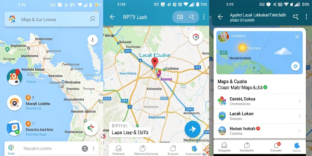 Antarmuka menarik RP79 dengan tampilan peta lokasi yang jelas.