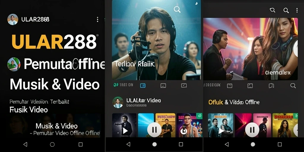 Tampilan antarmuka ULAR288 yang memudahkan pengguna Pemutar Video Offline.