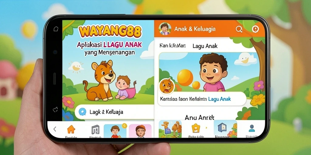 Tampilan antarmuka aplikasi WAYANG88 yang ramah anak.